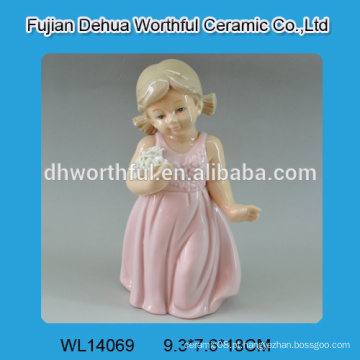 2015 cerâmica menina figurine para decoração de casa com novo estilo